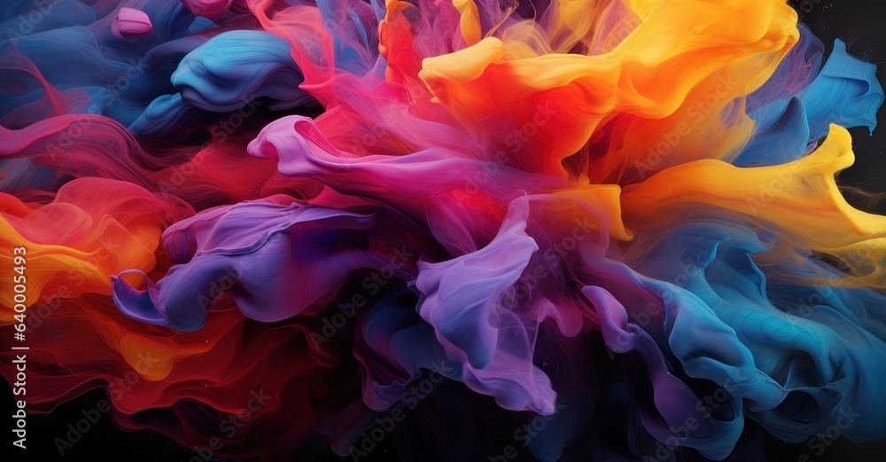 Obraz premium Dynamic pigmented waves and swirling tints.