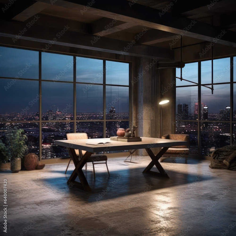 loft on a skyscraper industrial and minimalist
loft on a skyscraper industrial and minimalist