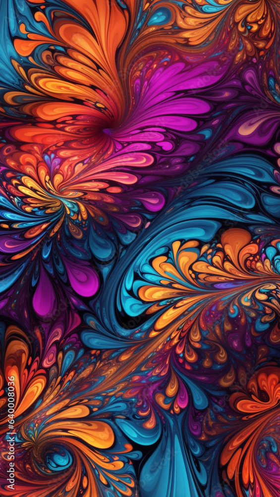 Abstract fractal background, Psychedelic flow design Abstract fractal background, Psychedelic flow design