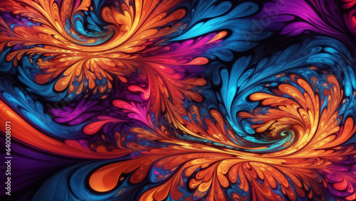 Abstract fractal background, Psychedelic flow design