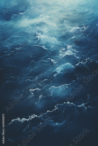 Blue sea water with waves and foam. Natural background.