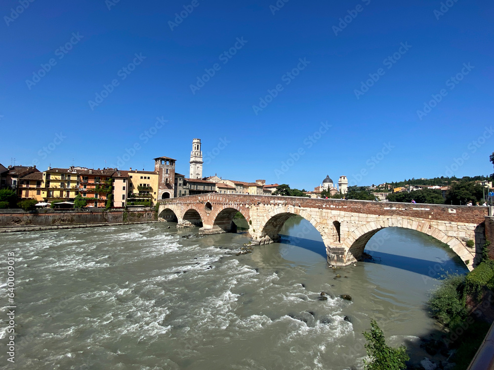 Bridge Ponte Pietra in Verona in Italy