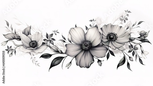 Set of flowers on white background, wedding concept.Wedding invitation and card.