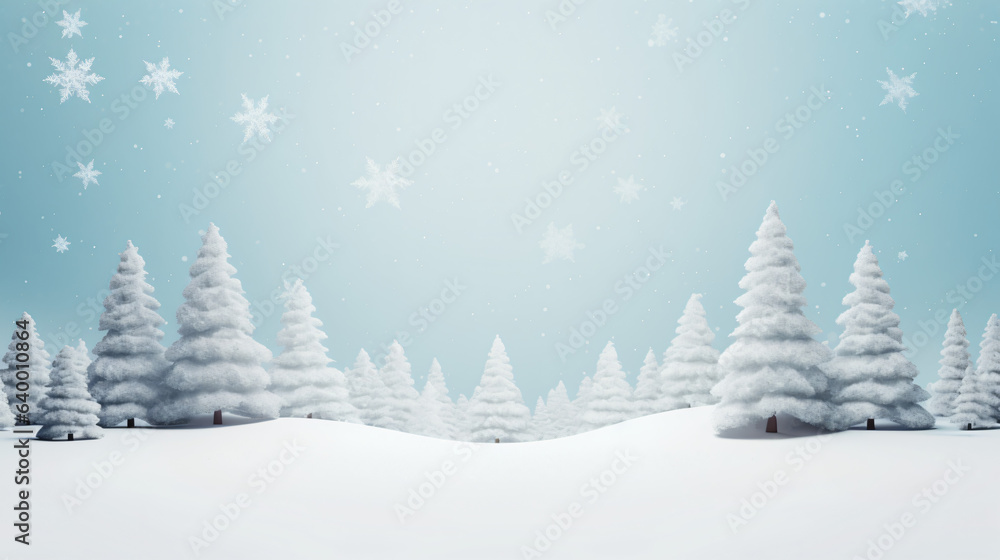 Winter Landscape With Snow Background