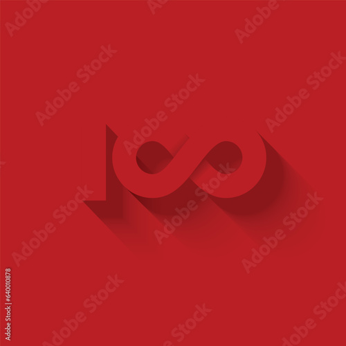 100  anniversary and number design template, infinity shape.