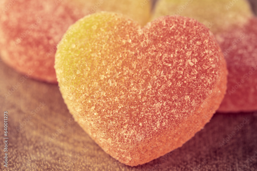 Obraz premium delicious heart-shaped marmalade candies
