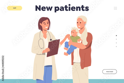 Landing page design template for medical online service offering family doctor for new patients