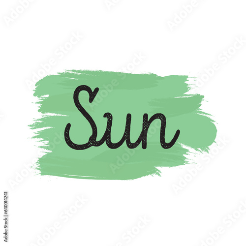stickers with days of the week, day n for sunday spots with brush strokes
