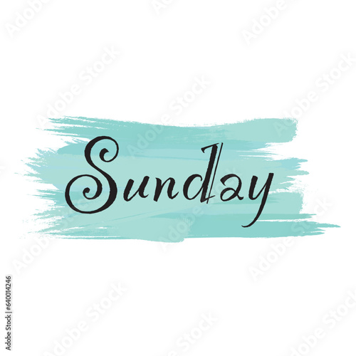 stickers with days of the week, day n for sunday spots with brush strokes