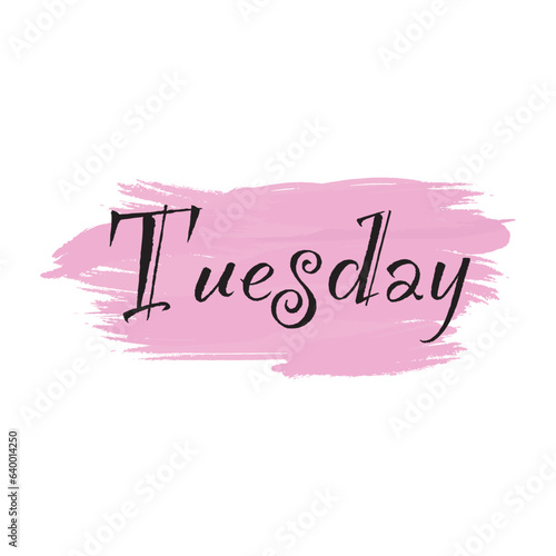 stickers with days of the week, day thursday on a spot with brush strokes