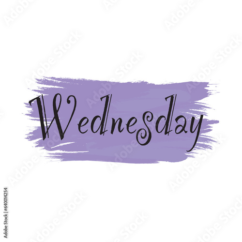 stickers with days of the week, day wednesday on a spot with brush strokes