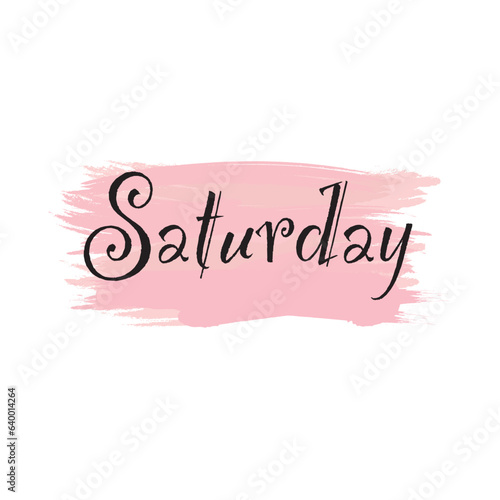 stickers with days of the week, day saturday on a spot with brush strokes