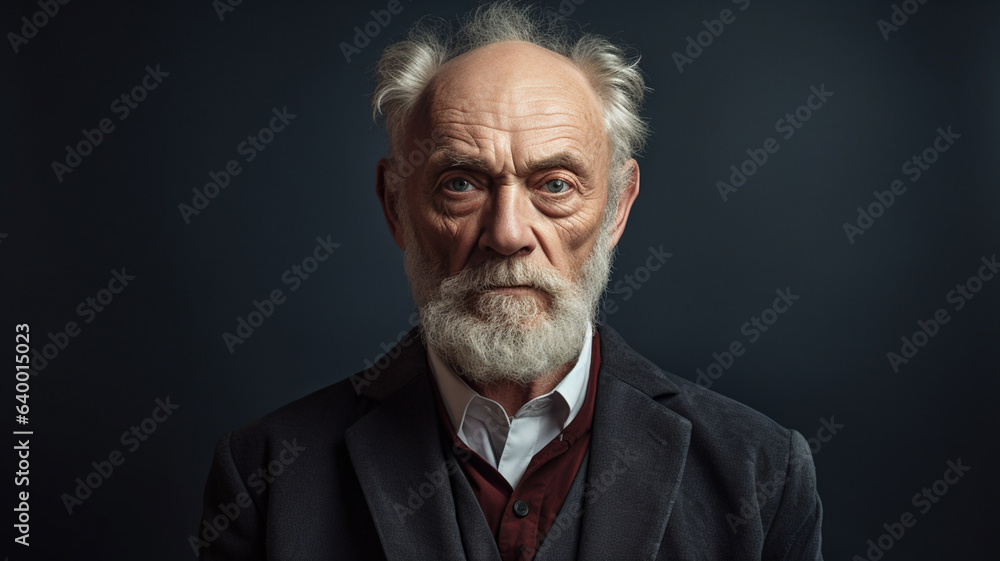 Elderly male professional photoshoot on studio background, header or banner Elderly male professional photoshoot on studio background, header or banner