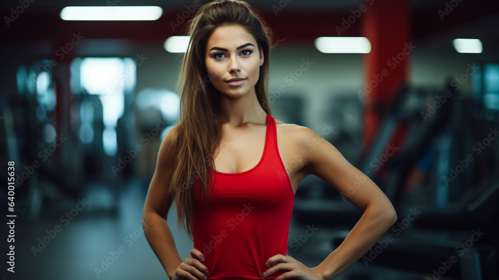 Beautiful girl in gym with sports clothes exercising Beautiful girl in gym with sports clothes exercising
