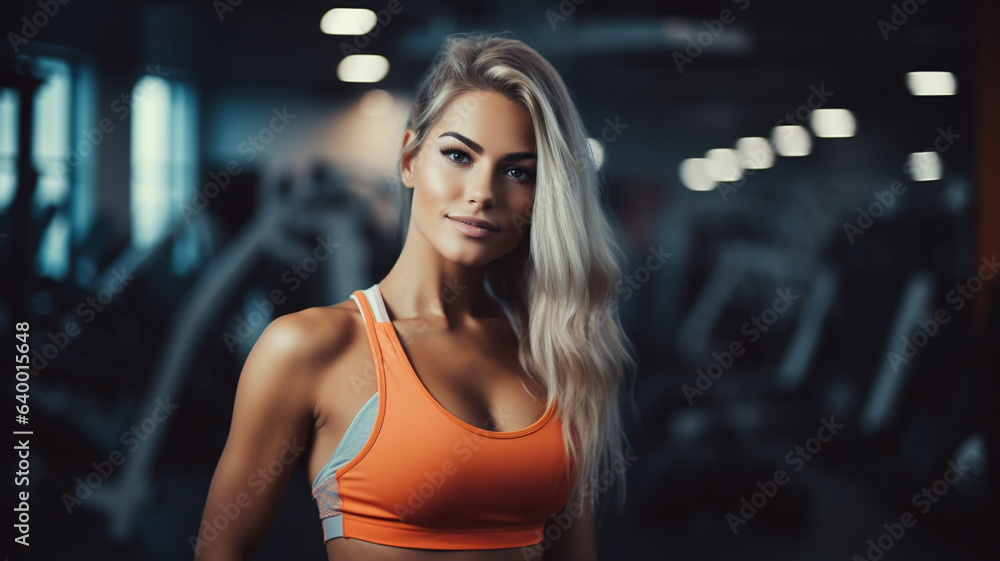 Beautiful girl in gym with sports clothes exercising Beautiful girl in gym with sports clothes exercising