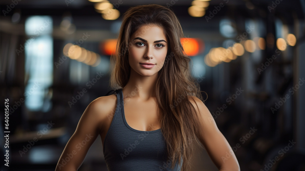 Beautiful girl in gym with sports clothes exercising Beautiful girl in gym with sports clothes exercising