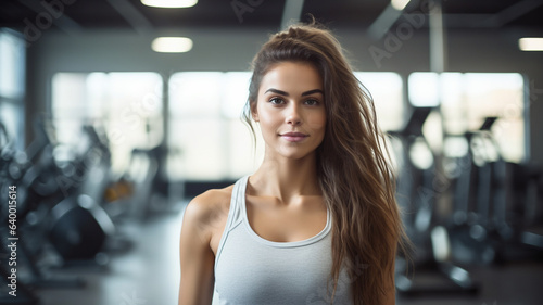 Beautiful girl in gym with sports clothes exercising © Artofinnovation