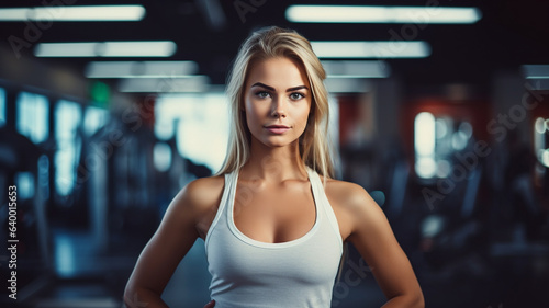 Beautiful girl in gym with sports clothes exercising
