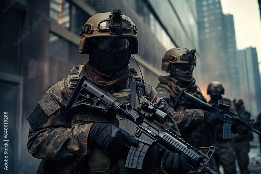 Soldiers operating in the city Soldiers operating in the city
