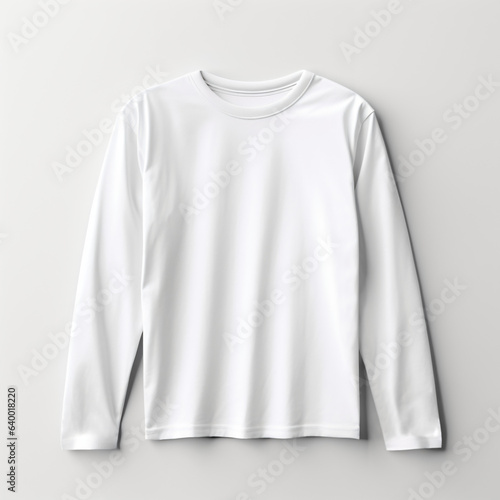 White Oversized Blank Longsleeve T-shirt Mockup © Mikee