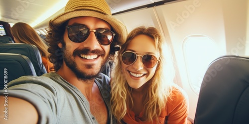 young couple traveling on vacation