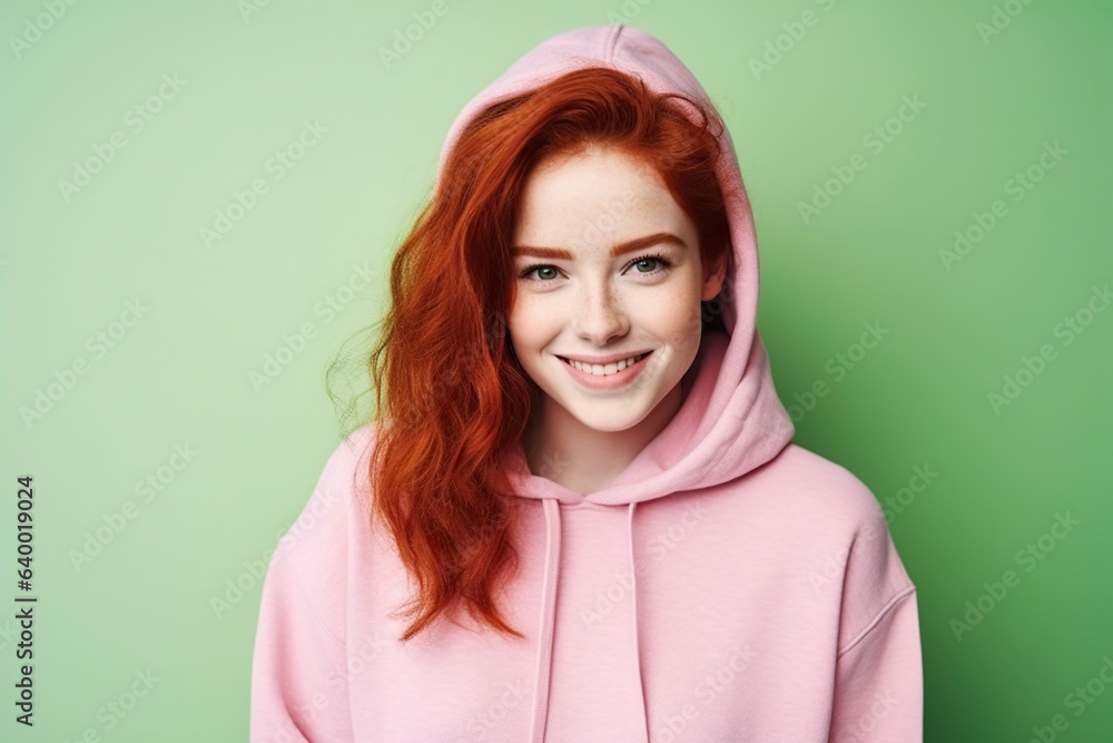 a cute smiling freckled redhead girl in a fashionable dress a cute smiling freckled redhead girl in a fashionable dress