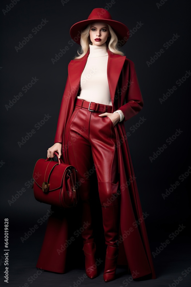 fashionable and elegant woman in red dress fashionable and elegant woman in red dress