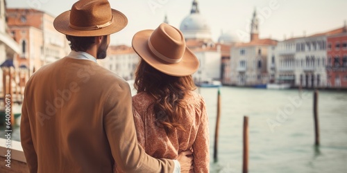 young couple visiting venice