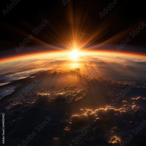 Inspiring view of sunrise as seen from Earth