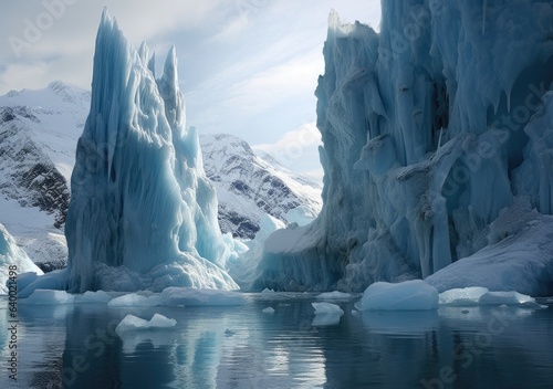Polarzauber: Eiskalte Schönheit. Digital poster. Generative ai.