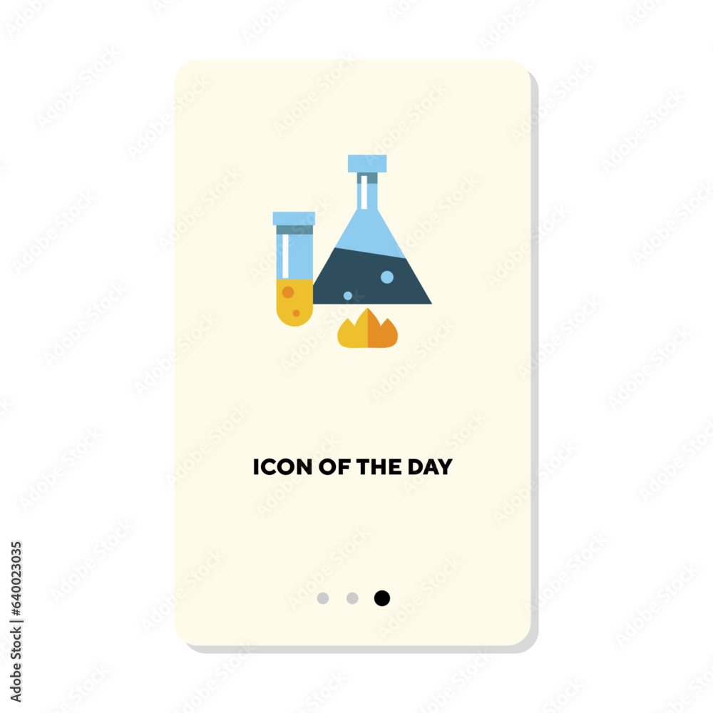 Test tubes or flasks with reagents flat vector icon. Experiment bottles isolated. Chemistry concept. Vector illustration symbol elements for web design and apps Test tubes or flasks with reagents flat vector icon. Experiment bottles isolated. Chemistry concept. Vector illustration symbol elements for web design and apps