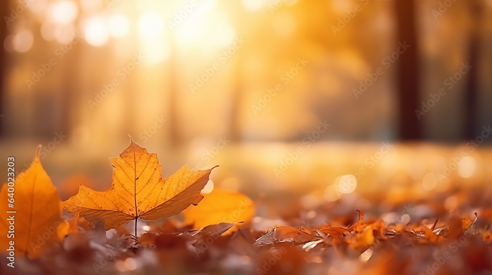 Photo of fallen leaves on the ground