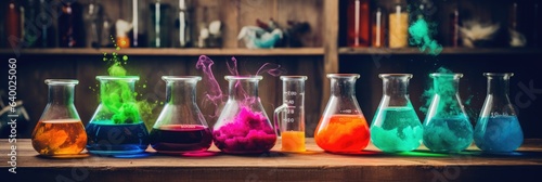 colorful potions for science and chemistry photo