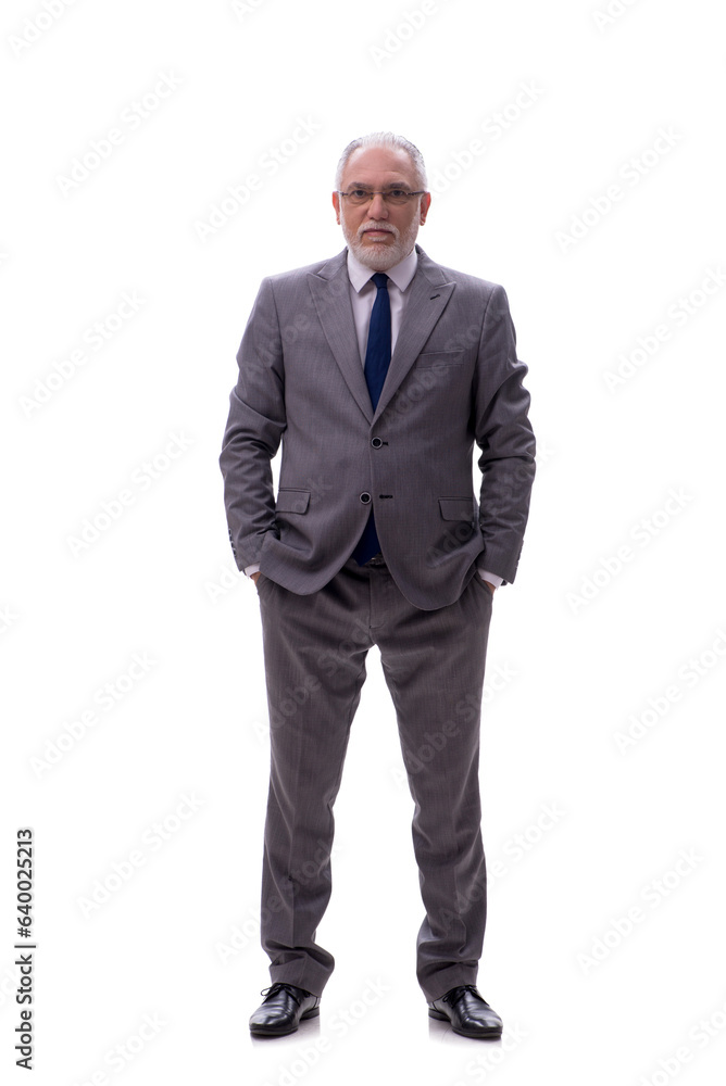 Old businessman isolated on white Old businessman isolated on white