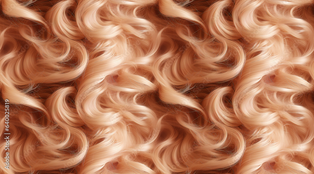 Luxurious, golden wavy blonde hair, a symbol of beauty and opulence. Seamless repeatable background Luxurious, golden wavy blonde hair, a symbol of beauty and opulence. Seamless repeatable background