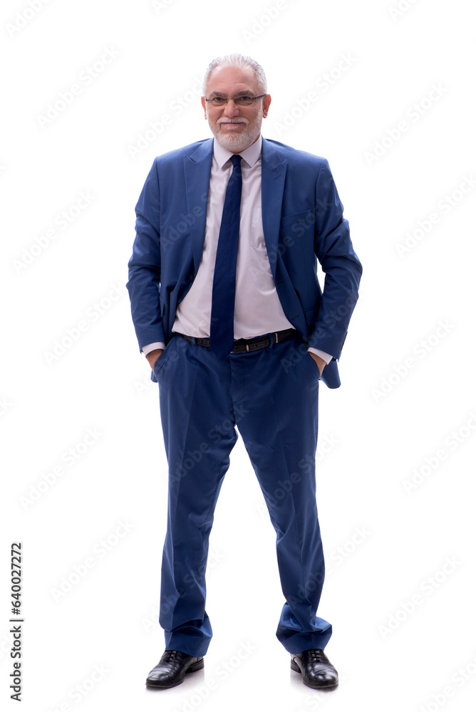 Old businessman isolated on white Old businessman isolated on white