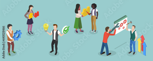 3D Isometric Flat Vector Conceptual Illustration of Fixing Technical Problems, Repair Service or Technical Support
