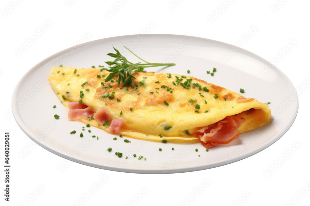 Delicious Omelette with Ham and Cheese Isolated on a Transparent Background Delicious Omelette with Ham and Cheese Isolated on a Transparent Background