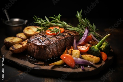 Culinary Indulgence: Savoring Succulent Fillet Steak and Roast Vegetables 