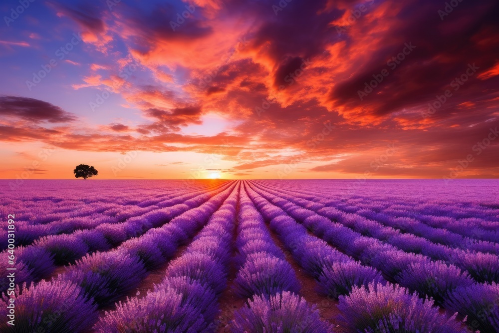 A field of lavender in full bloom, Stunning Scenic World Landscape Wallpaper Background A field of lavender in full bloom, Stunning Scenic World Landscape Wallpaper Background