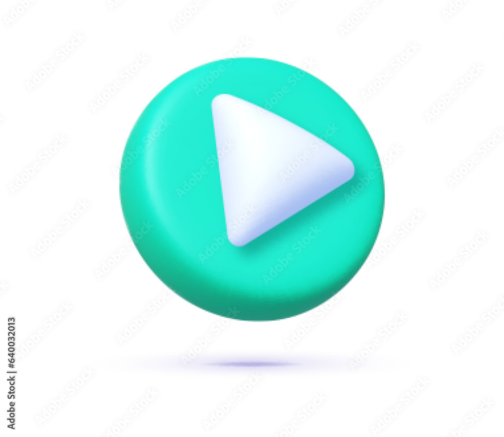 Modern play 3d, great design for any purposes. Video player. Vector isolated icon Modern play 3d, great design for any purposes. Video player. Vector isolated icon