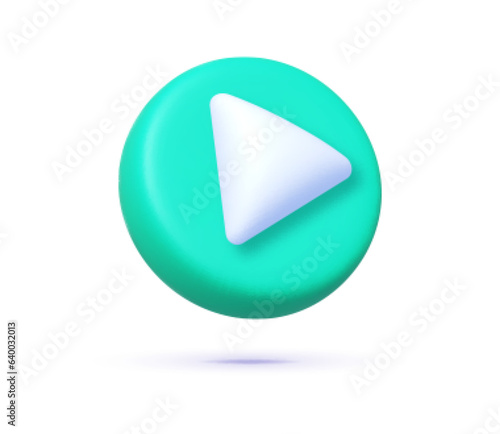 Modern play 3d, great design for any purposes. Video player. Vector isolated icon