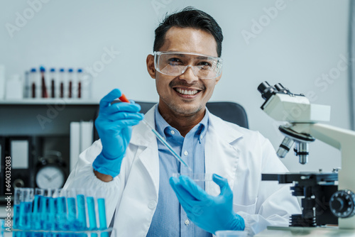 Asian male scientists white coat conducting research investigations medical laboratory, lab bacteria, microbiology laboratory public health, animal health, Aerobes, anaerobes, mycobacteria and fungi