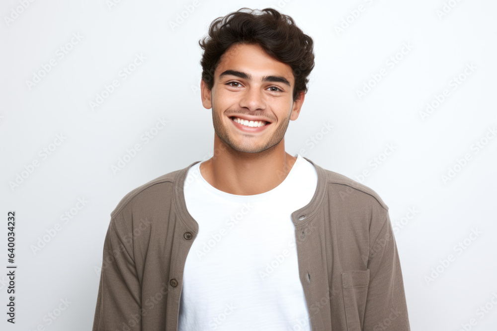 Picture of man with curly hair, wearing sweater and white shirt, and smiling. This image can be used to portray friendly and approachable individual. Suitable for various projects and designs. Picture of man with curly hair, wearing sweater and white shirt, and smiling. This image can be used to portray friendly and approachable individual. Suitable for various projects and designs.