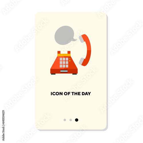 Telephone flat vector icon. Retro phone isolated sign. Telecommunication, equipment, hotline concept. Vector illustration symbol elements for web design