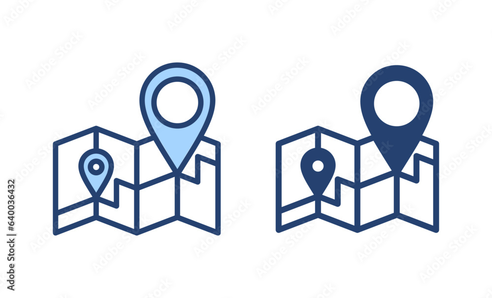 Maps and pin icon vector. location sign and symbol. geo locate, pointer icon. Maps and pin icon vector. location sign and symbol. geo locate, pointer icon.