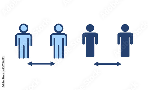 Social distance icon vector. social distancing sign and symbol. self quarantine sign