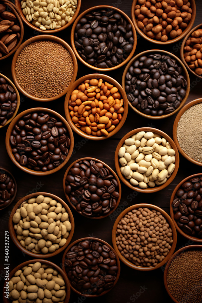 nuts and beans in bowls nuts and beans in bowls