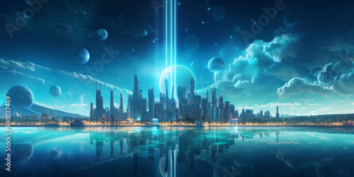Zukunfts Stadtbild Panorama