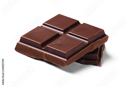 Chocolate bar pieces . hand cut
 on transparent 